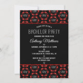 Invitation Red Glitter Poker Chip Las Vegas Bachelor Party (Devant)