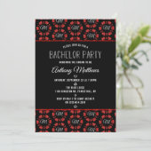 Invitation Red Glitter Poker Chip Las Vegas Bachelor Party (Debout devant)
