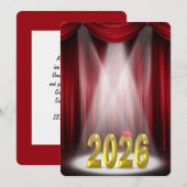 Invitation Red & Gold 2025 Graduation en vedette (Devant / Derrière)