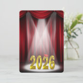Invitation Red & Gold 2025 Graduation en vedette (Debout devant)