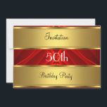 Invitation Red Gold 50th Birthday Party<br><div class="desc">Red Gold abstraite couleur Fête Invitation Anniversaire Fête Invitation,  anniversaire,  fête d'anniversaire,  rsvp,  cartes rsvp,  merci,  christams,  mariage,  fête,  baby shower,  douche nuptiale,  fête de bachelorette,  fête de célibataire,  fiançailles,  sweet sixteen,  enregistrer la date,  quinceañera,  anniversaire,  danse,  noir et blanc,  fête d'halloween,  toutes les fêtes,  toutes les invitations.</div>