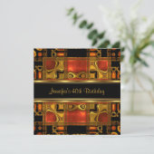 Invitation Red Gold Black Stainglass 40e fête d'anniversaire (Debout devant)