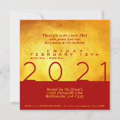 Invitation Red Gold Chinese Ox coupé en papier Partie 2021 In (Devant)