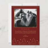 Invitation Red Gold Christmas Tree Two Photo Holiday Card (Dos)
