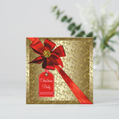 Invitation Red Gold Corporate Christmas Party (Debout devant)