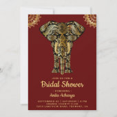 Invitation Red Gold Elephant Indian Bridal Shower (Devant)