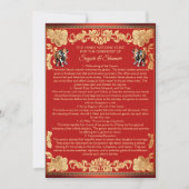 Invitation Red gold elephants Indian wedding rituals program (Devant)