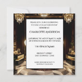 Invitation Red Gold Fabo Art déco Room Ethnic Woman (Dos)