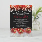 Invitation Red Gold Festive Baubles Noël Fête de Noël (Debout devant)