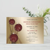 Invitation Red Gold Festive Corporate fête de vacances (Debout devant)