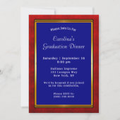 Invitation Red Gold Frame Blue Graduation (Devant)