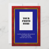 Invitation Red Gold Frame Blue Graduation (Dos)