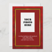 Invitation Red Gold Frame Maroon Diner Graduation (Dos)
