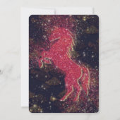 Invitation Red Gold Glitter Horse Lunar New Year Party (Dos)