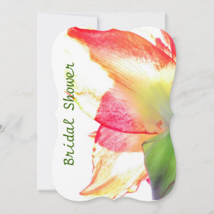 Invitation Red Gold Green Amaryllis Fête des mariées Abstrait