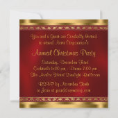 Invitation Red Gold Holly Fête de Noël d'entreprise (Dos)