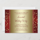 Invitation Red Gold Holly Fête de Noël d'entreprise (Dos)