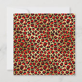 Invitation Red Gold Leopard Foil Gemstone Heart 50e anniversa (Dos)