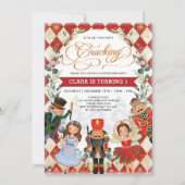 Invitation Red Gold Magical Nutcracker Anniversaire de enfant (Devant)