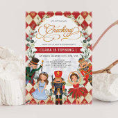 Invitation Red Gold Magical Nutcracker Anniversaire de enfant