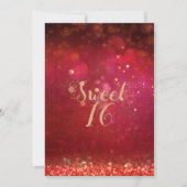 Invitation Red & Gold Marocain Arabian Nights Sweet 16 Party (Dos)