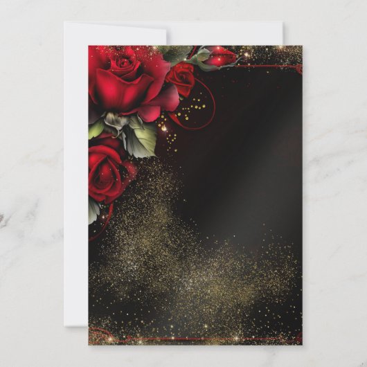 Invitation Red Gold Masquerade (Dos)