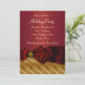 Invitation Red Gold Noël (Debout devant)