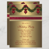 Invitation Red Gold Noël (Devant / Derrière)