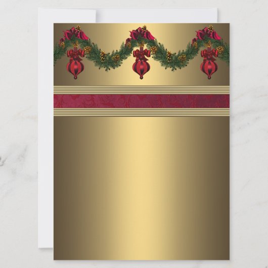 Invitation Red Gold Noël (Dos)