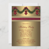 Invitation Red Gold Noël (Devant)