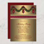 Invitation Red Gold Noël (Devant / Derrière)