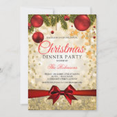Invitation Red Gold Noël (Devant)