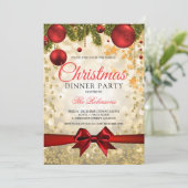 Invitation Red Gold Noël (Debout devant)