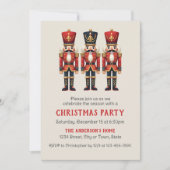 Invitation Red & Gold Nutcracker Fête de Noël (Devant)
