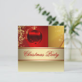 Invitation Red Gold Orament Red Gold Noël Party (Debout devant)