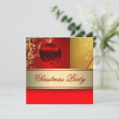 Invitation Red Gold Orament Red Gold Noël Party (Debout devant)