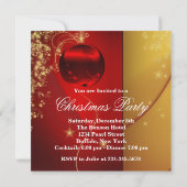 Invitation Red Gold Orament Red Gold Noël Party (Dos)