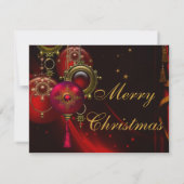 Invitation Red Gold Ornamals Corporate Christmas Party (Dos)