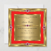 Invitation Red Gold Pearl photo fête d'anniversaire (Dos)
