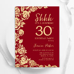 Invitation Red Gold Roses surprise 30e anniversaire<br><div class="desc">Invitation de 30e anniversaire à la fête de l'or rouge floral surprise. Design élégant avec des roses, fausse feuille d'or et police de script de typographie. Carte invitation tendance parfaite pour une célébration anniversaire élégante. Peut être customisé à n'importe quel âge. Invitations Zazzle imprimées ou téléchargement instantané modèle imprimable numérique....</div>