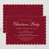Invitation Red Gold Starry Fête de Noël (Devant / Derrière)