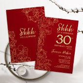 Invitation Red Gold Surprise 30e anniversaire