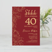 Invitation Red Gold Surprise 40e anniversaire (Debout devant)