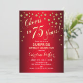 Invitation Red Gold Surprise 75e anniversaire (Debout devant)