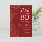 Invitation Red Gold Surprise 80e anniversaire (Debout devant)