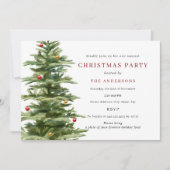 Invitation Red Gold traditionnelle Bauble Tree fête de Noël (Devant)