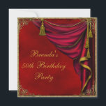 Invitation Red Gold Womans Gold 50e fête d'anniversaire<br><div class="desc">Invitation à la fête du 50e anniversaire des femmes en or rouge.</div>