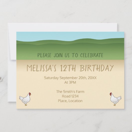 Invitation Red Golden Retriever à une ferme - fête d'annivers (Dos)