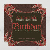 Invitation Red Gothic Thème spécial Anniversaire Fête Invitat (Devant / Derrière)