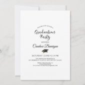 Invitation Red GRADUATE One Photo Script Calligraphy Party (Dos)